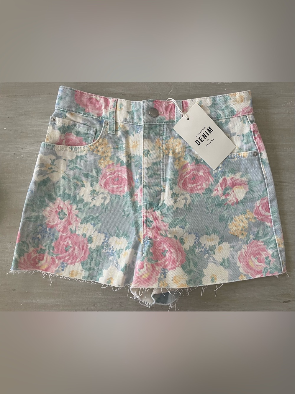 Sézane Le Summer Shorts Sunny Print Women's Denim Shorts - NWT